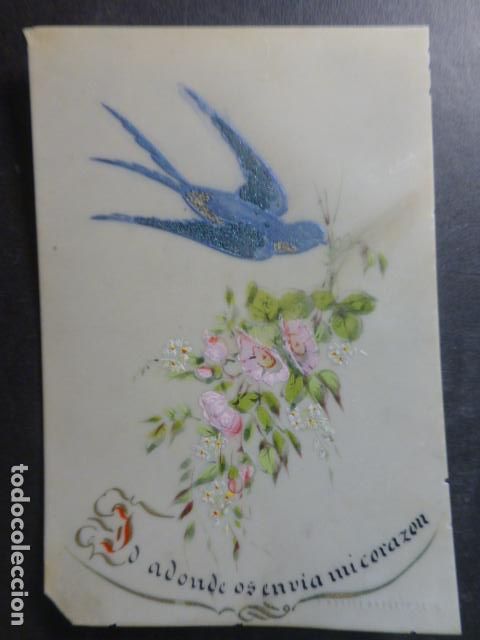 Postales: ID A DONDE OS DIGA MI CORAZ&Oacute;N ANTIGUA ESTAMPA CROMOLITOGR&Aacute;FICA CELULOIDE