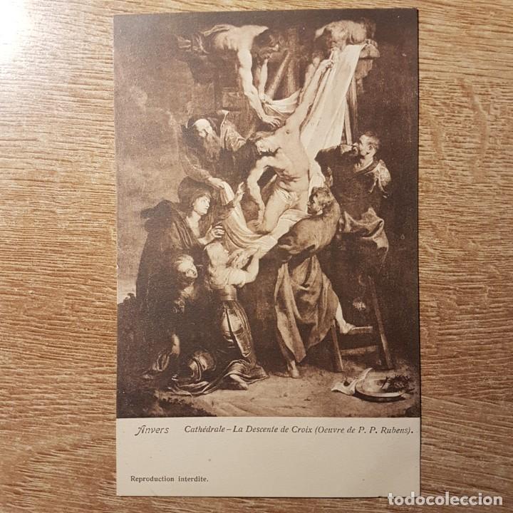 Postcards: ANTIGUA POSTAL MUSEO REAL DE ANVERES. EL DESCENDIMIENTO, POR RUBENS