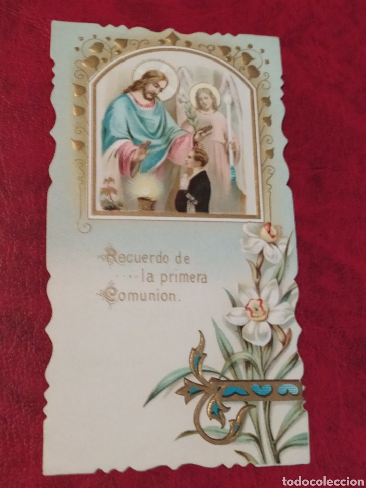 Postales: ESTAMPA TROQUELADA PRIMERA COMUNI&Oacute;N 1915 (6,5x12cm)