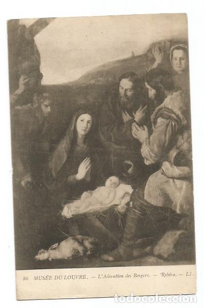 Postales: LA ADORACI&Oacute;N VIRGEN Y EL NI&Ntilde;O JESUS - POSTAL ANTIGUA -