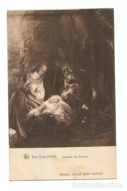 Postales: LA ADORACI&Oacute;N VIRGEN Y EL NI&Ntilde;O JESUS - POSTAL ANTIGUA -