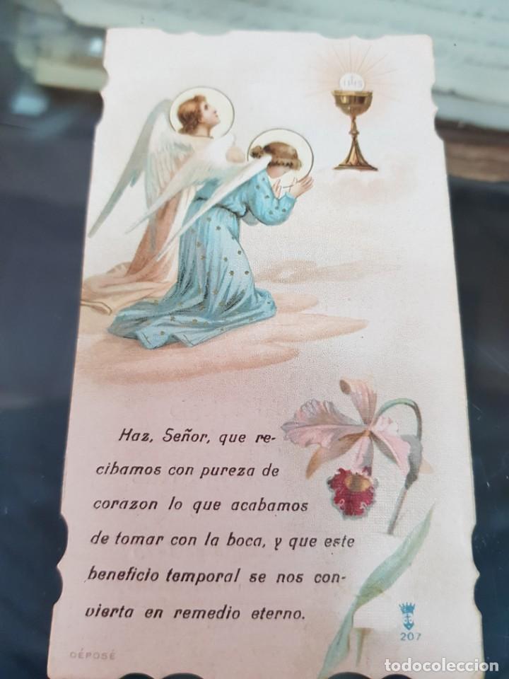Postales: ANTIGUA ESTAMPA RELIGIOSA COMUNION MIRALLES AMOROS COLEGIO CARMELITAS 1923