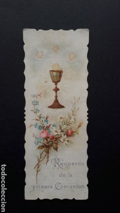 Postales: Recordatorio primera comuni&oacute;n. Bilbao 1896 - Foto 1