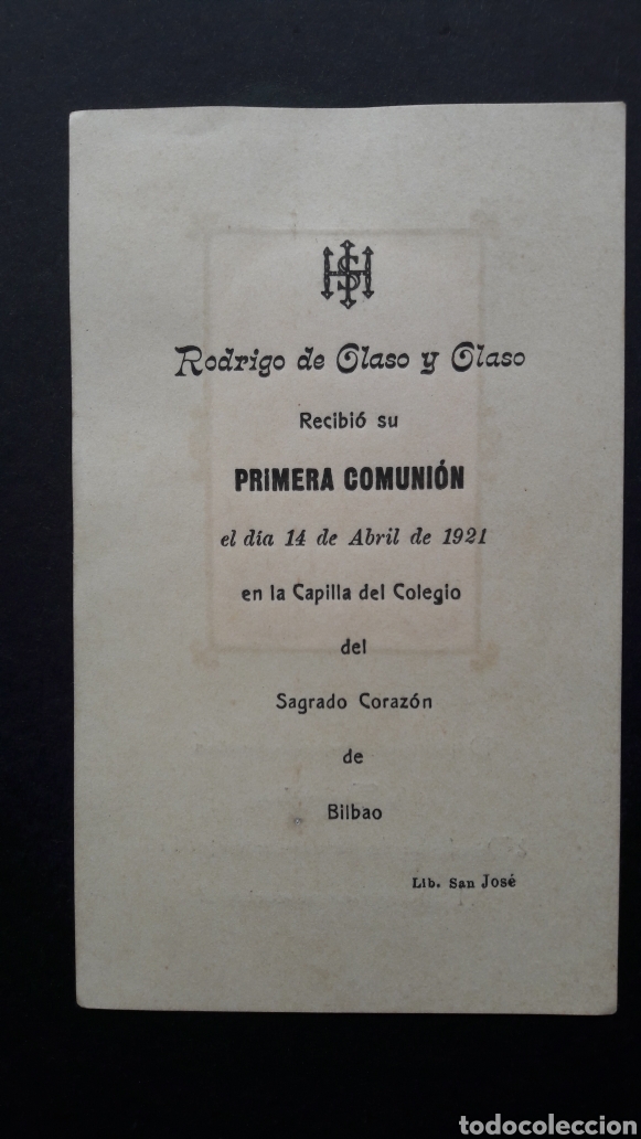 Postales: Recordatorio primera comuni&oacute;n. Bilbao 1921 - Foto 2