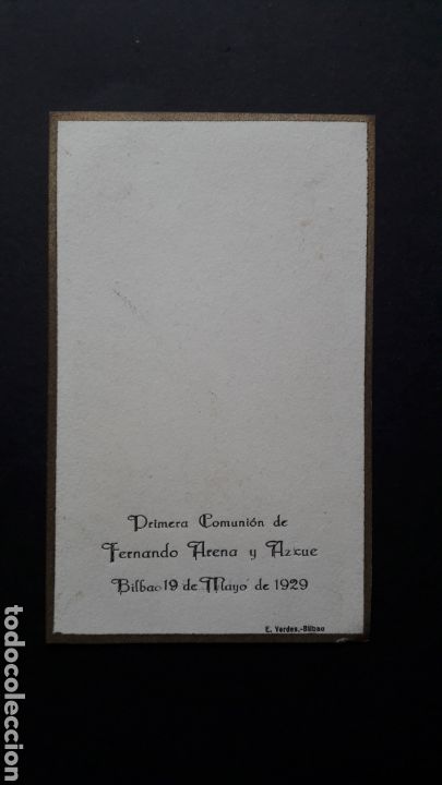 Postales: Recordatorio primera comuni&oacute;n. Bilbao 1929 - Foto 2