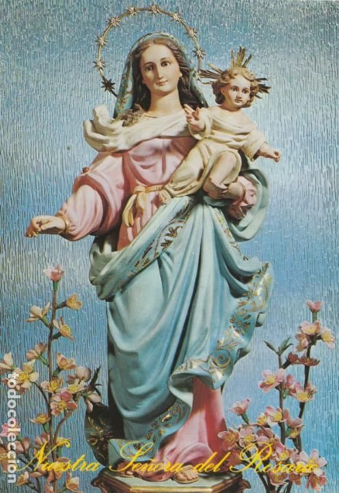 Cartoline: postal - virgen - nuestra se&ntilde;ora del rosario - n&ordm; 59 - ed. esc de oro - a&ntilde;os1976 - nueva