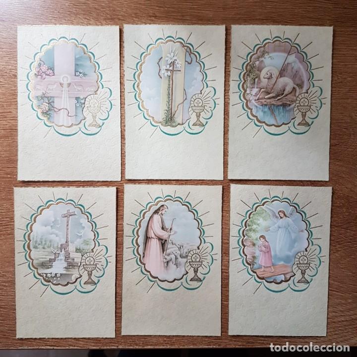 Postales: 6 ESTAMPAS RELIGIOSAS DE COMUNI&Oacute;N - Foto 1