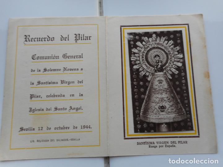 Postales: ANTIGUA NOVENA VIRGEN DEL PILAR.IGLESIA SANTO ANGEL.SEVILLA 1944