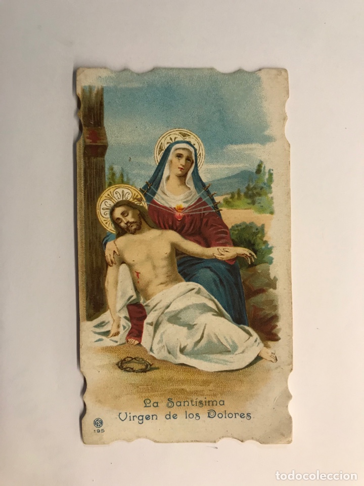 Postales: SANT&Iacute;SIMA VIRGEN DE LOS DOLORES. Estampa Religiosa troquelada (h.1930?)