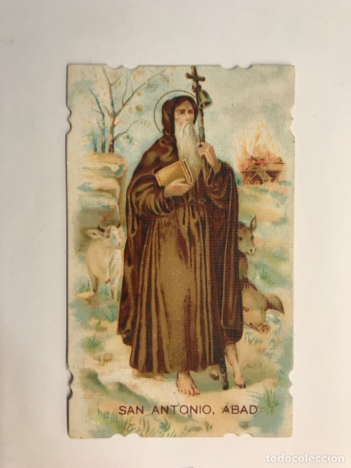 Postales: SAN ANTONIO ABAD. Estampa Religiosa troquelada (h.1930?)