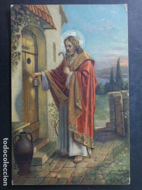 Postales: JESUS LLAMA A TU PUERTA POSTAL - Foto 1