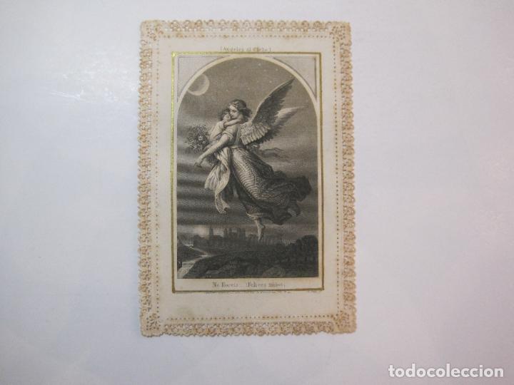Postales: ANGELES AL CIELO-ESTAMPA ANTIGUA PUNTILLA-VER FOTOS-(81.146)