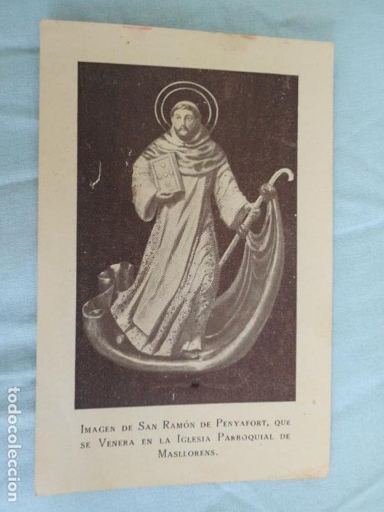 Postales: RECUERDO BENICION.NUEVA IMAGEN SAN RAMON PENYAFORT.CONSAGRACION ALTAR.URPI CARBONELL.MASLLORENS 1943