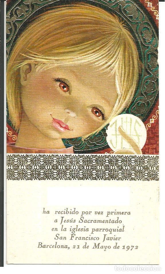 Postales: RECORDATORIO COMUNION, BARCELONA 1972 - Foto 1