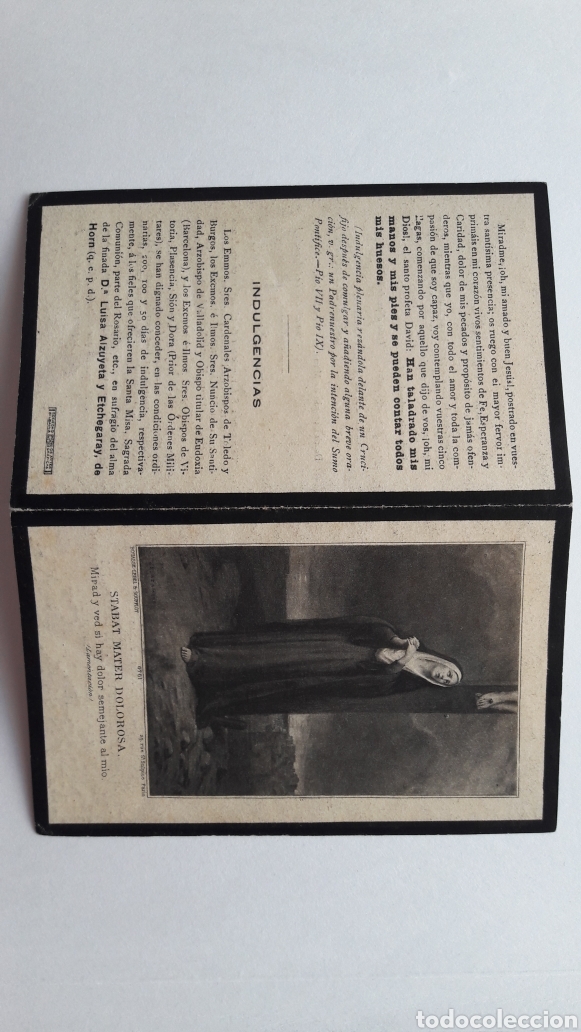 Postales: Recordatorio funeral Bilbao 1909 - Foto 1