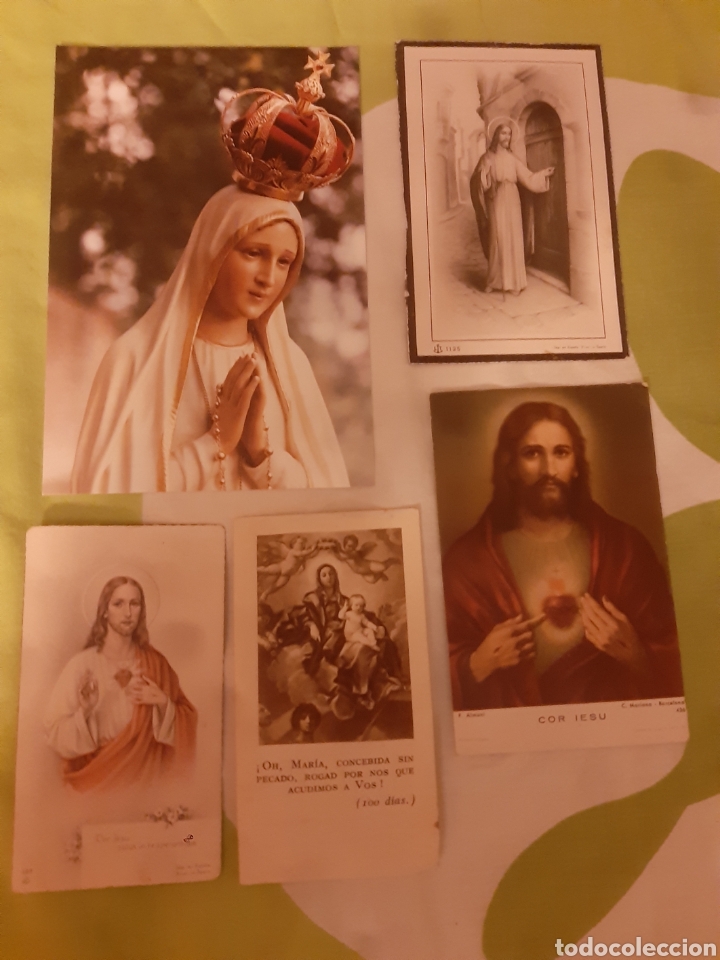 Postales: 5 Estampas/Recordatorios Religiosas Medianos