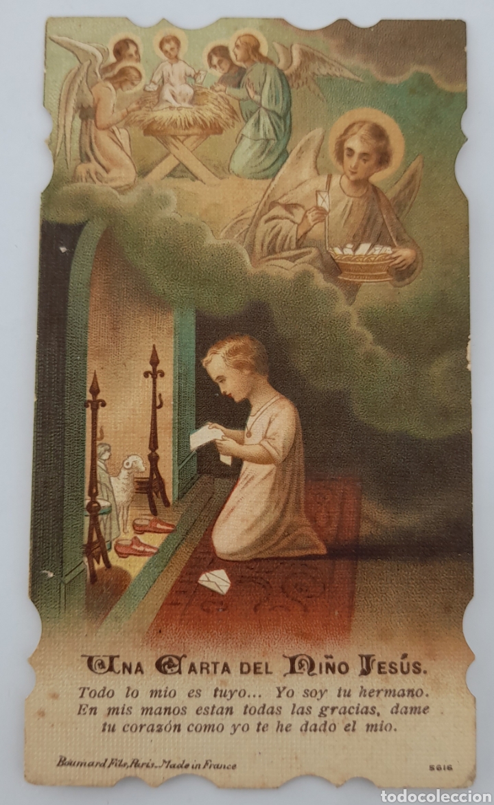 Postales: Estampa troquelada UNA CARTA DEL NI&Ntilde;O JES&Uacute;S. Dedicada