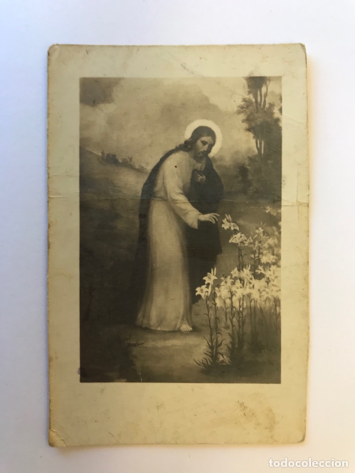 Postales: CORDOBA Estampa Jesus el buen Pastor de Sor Celestina a Do&ntilde;a Clotilde en prueba de gratitud (a.1917)