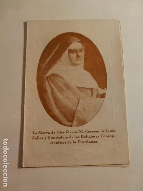Postais: SIERVA DE DIOS SOR MARIA CARMEN DE JESUS SALLES CONCEPCIONISTAS DE LA ENSE&Ntilde;ANZA ANTIGUA ESTAMPA
