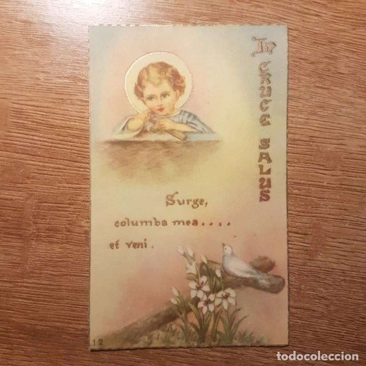 Postales: ANTIGUA ESTAMPA NI&Ntilde;O JES&Uacute;S Y LA CRUZ