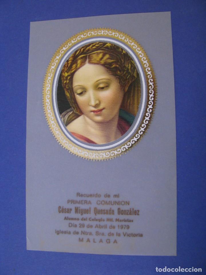 Postais: RECORDATORIO DE LA PRIMERA COMUNI&Oacute;N. MALAGA 1979. 12,5X7,5 CM.