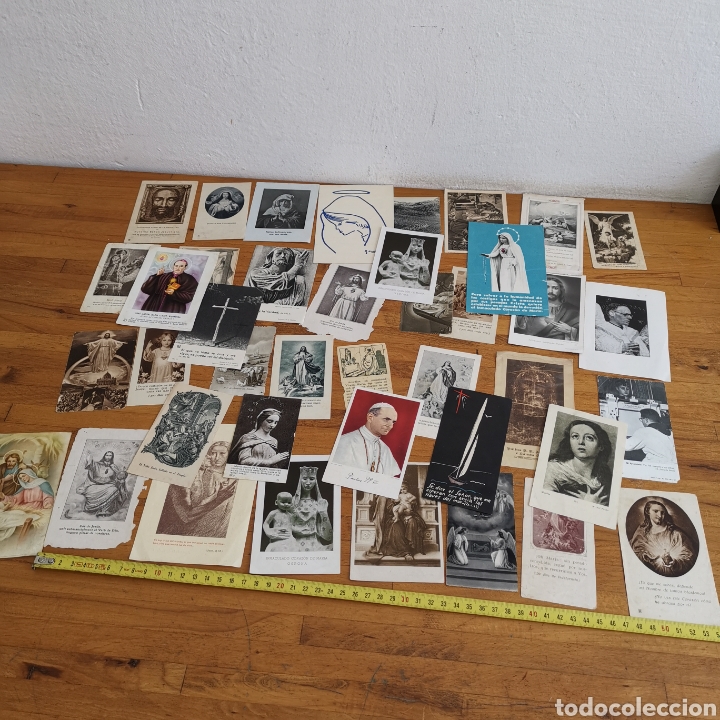 Postales: Lote de 41 estampitas, variadas. - Foto 1