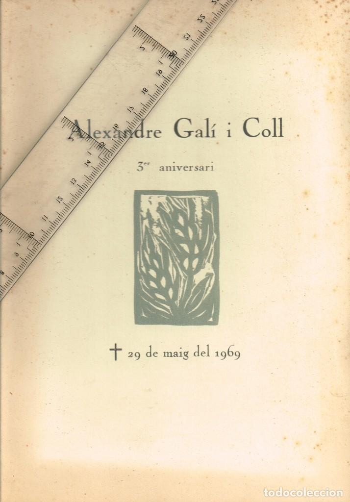 Postales: 1969 3&ordm; ANIVERSARI TRASP&Agrave;S D&acute;ALEXANDRE GAL&Iacute; I COLL PEDAGOG E HISTORIADOR