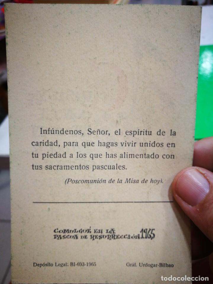 Postales: Recordatorio de Comuni&oacute;n Pascual 1965 - Foto 2
