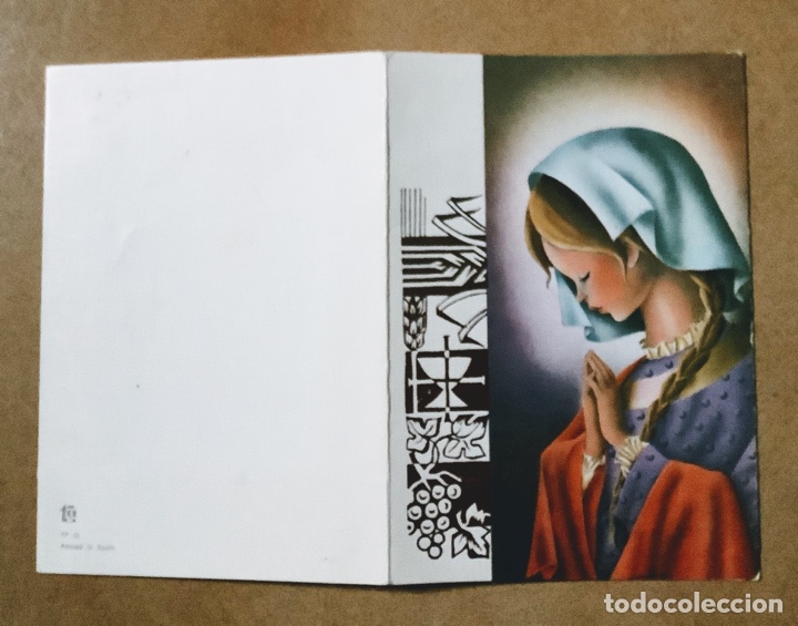 Postales: Tarjeta Recordatorio Comuni&oacute;n en d&iacute;ptico, 1981 - Foto 1