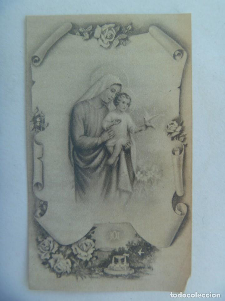 Postales: ANTIGUA ESTAMPA DE LA VIRGEN CON EL NI&Ntilde;O JESUS . LA OBEDIENCIA DE MARIA