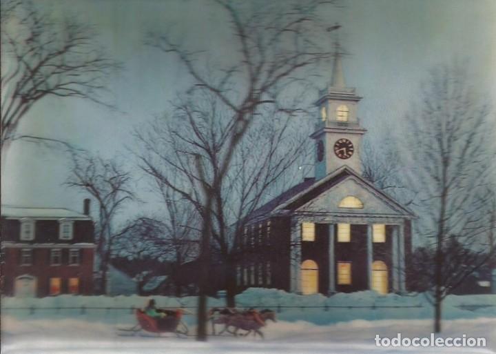 Cartes Postales: X898 Postal japonesa Toppan Lenticular 3D / Religi&oacute;n / Iglesia y nieve - s/circ. 1970'