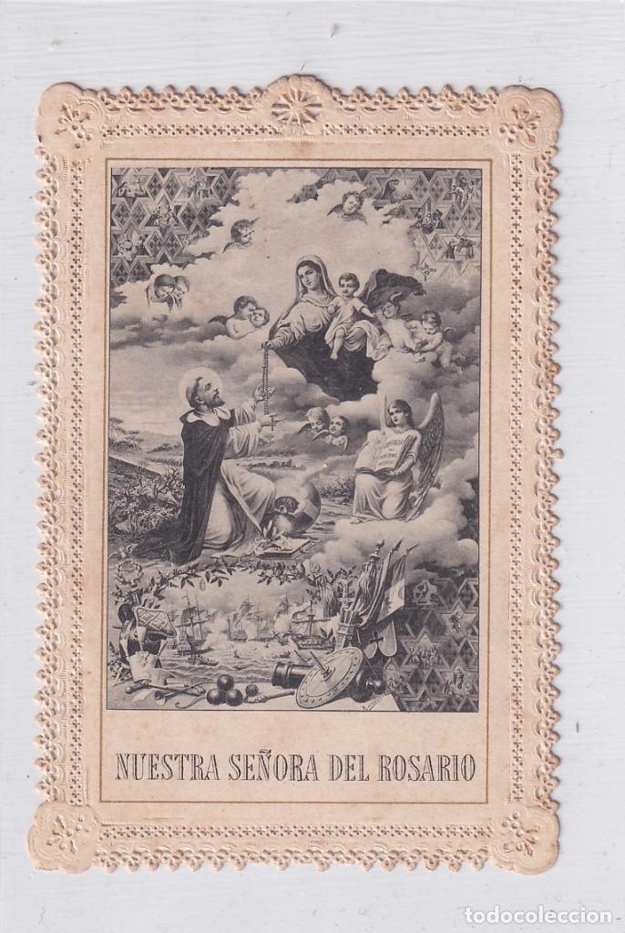 Postales: Estampa Nuestra Se&ntilde;ora del Rosario del P. San Bernardo. 12 x 8 cm
