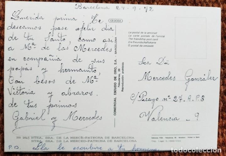 Postales: MARE DE DEU DE LA MERCE - BARCELONA - Foto 2