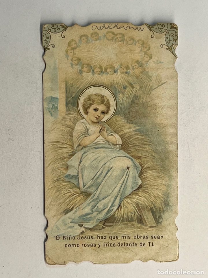 Postales: ESTAMPA TROQUELADA. O Ni&ntilde;o Jes&uacute;s, haz que mis obras&hellip; (h.1920?)
