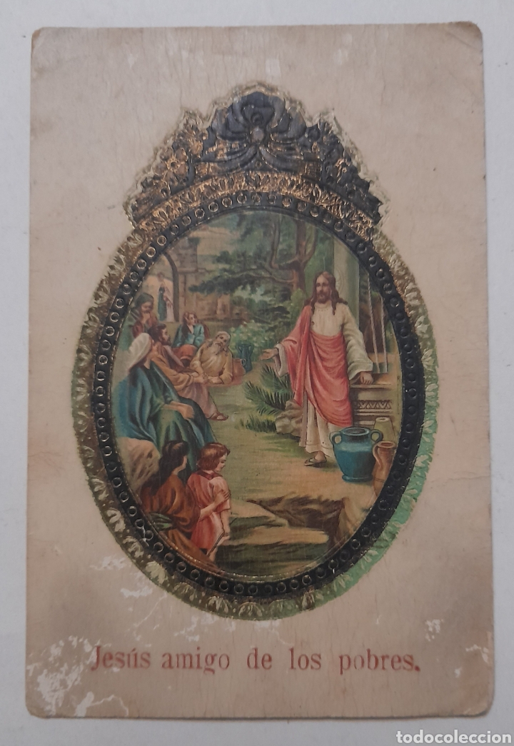 POSTAL TROQUELADA JESUS AMIGO DE LOS POBRES (Postales - Postales Temáticas - Religiosas y Recordatorios)