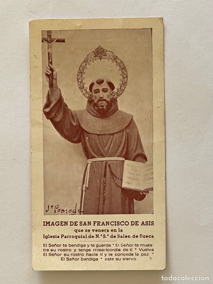 Postales: Imagen de San Francisco de As&iacute;s que se venera en la Iglesia Parroquial de Ntra Sra de Sales de Sueca
