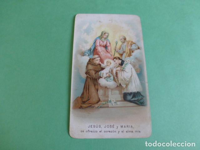 Cartoline: JESUS JOSE Y MARIA SAN ANTONIO Y SAN LUIS ANTIGUA ESTAMPA CROMOLITOGRAFICA