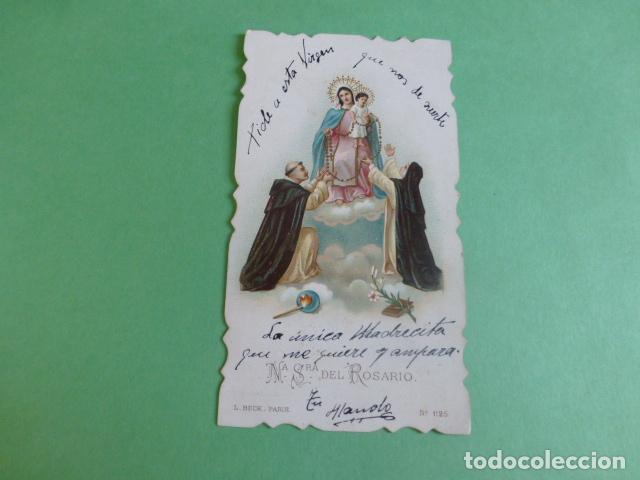 Cartoline: NUESTRA SE&Ntilde;ORA DEL ROSARIO ANTIGUA ESTAMPA CROMOLITOGRAFICA