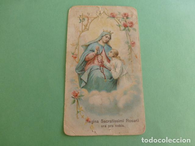 Postais: REINA DEL SANTISIMO ROSARIO ANTIGUA ESTAMPA CROMOLITOGRAFICA