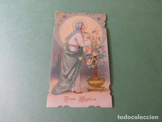 Postais: VIRGEN MARIA ROSA MISTICA ANTIGUA ESTAMPA CROMOLOTOGRAFICA