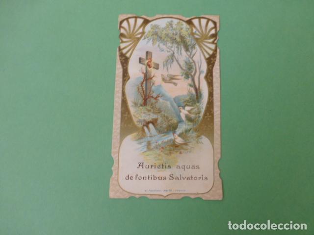 Cartes Postales: CRUZ FUENTE DE SALVACION ANTIGUA ESTAMPA CROMOLITOGRAFICA