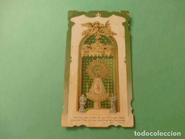 Postales: VIRGEN DEL PILAR ANTIGUA ESTAMPA CROMOLITOGRAFICA