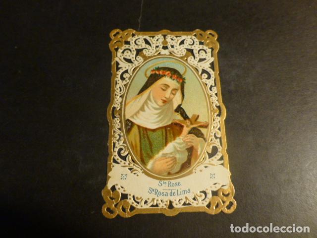 Cartes Postales: SANTA ROSA DE LIMA ANTIGUA ESTAMPA CALADA PUNTILLA
