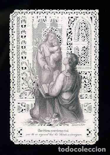 Postales: Estampa puntilla estampa calada estampa troquelada: Chr&eacute;tien souviens-toi (Turgis 1021)