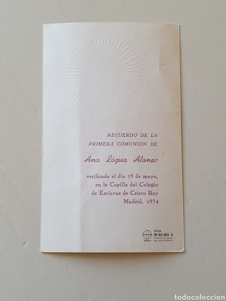 Postales: Recordatorio Primera Comuni&oacute;n 1974 - Foto 2