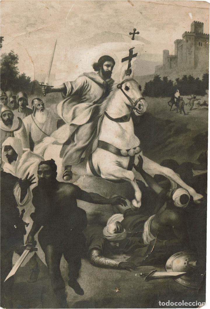 Postales: SANTIAGO CON EL CABALLO BLANCO Y LA CRUZ CONTRA LOS MORISCOS - POSTA ANTIGUA
