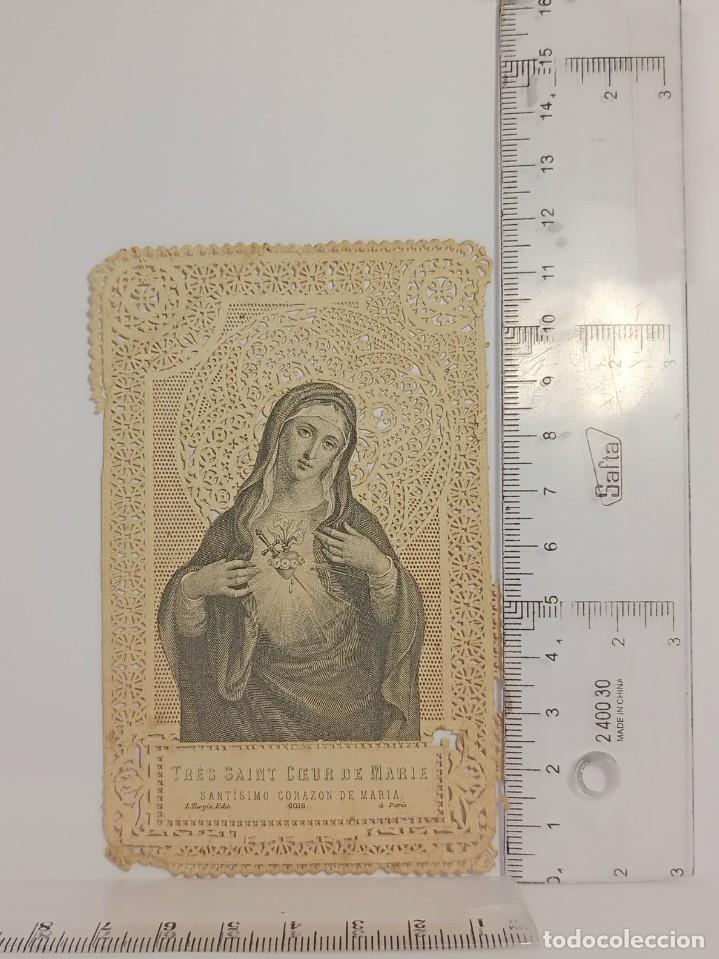 Postkarten: ANTIGIA ESTAMPA RELIGIOSA SANTISIMO CORAZON DE MARIA, PUNTILLA, L. TURGIS, EDIT. A PARIS...L 4733