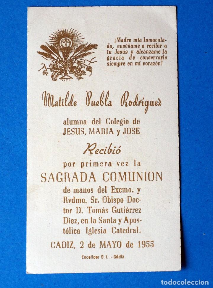 Postales: RECORDATORIO PRIMERA COMUNI&Oacute;N .A&Ntilde;O 1955 - Foto 2
