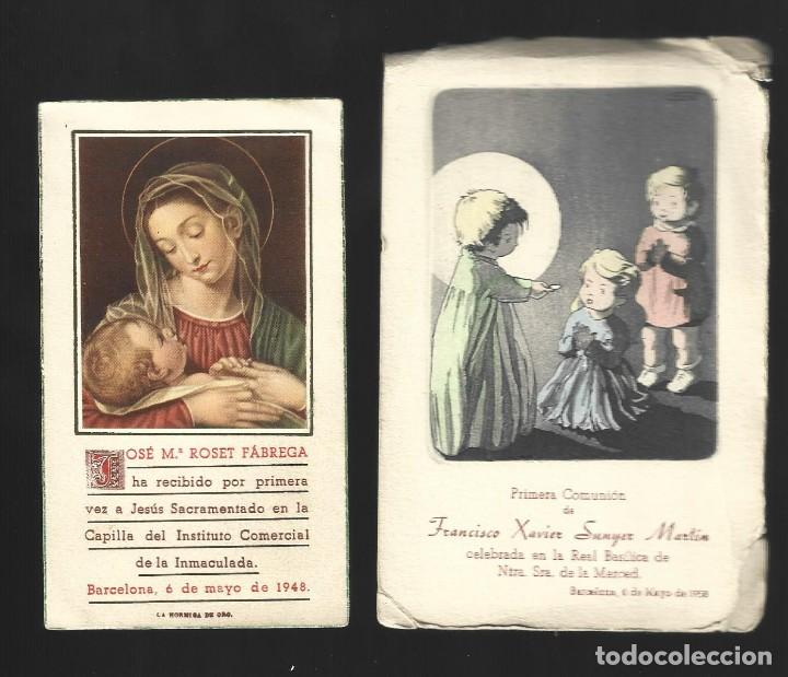 Postales: 1 LOTE DE 2 ESTAMPAS ANTIGUAS PRIMERA COMUNION A&Ntilde;OS 1948-1955