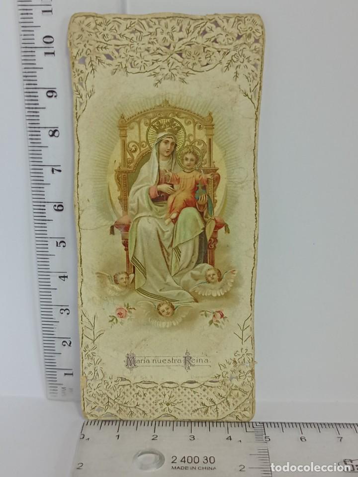 Cartoline: ANTIGUA ESTAMPA RELIGIOSA MARIA NUESTRA REINA, TROQUELADA... L 4996